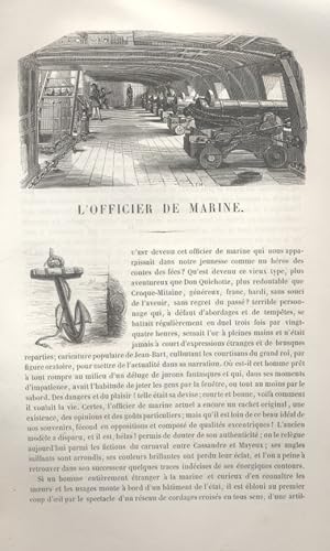 Les Français peints par eux-mêmes. L'officier de marine - Le capitaine de commerce. Vers 1840.
