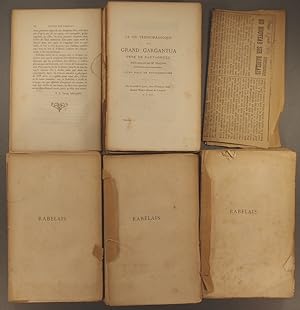 Les cinq livres de F. Rabelais avec une notice par le bibliophile Jacob. 4 volumes déreliés, rous...