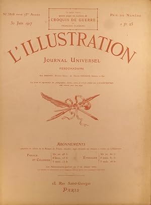 L'Illustration N° 3878. Sans l'encart en couleurs de Flameng. Journée du 3 juin à Craonne. 30 jui...