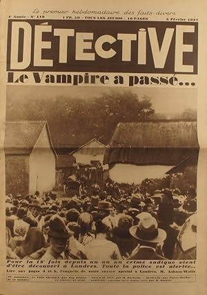Détective N° 119. Le premier hebdomadaire des faits-divers. Le vampire de Londres - Les épaves de...