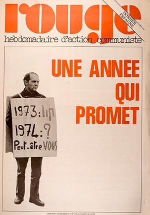Rouge N° 235. Hebdomadaire d'action communiste. Une année qui promet. 28 décembre 1973.