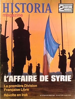 Historia magazine. Seconde guerre mondiale. Numéro 20. L'affaire de Syrie. 7 mars 1968.