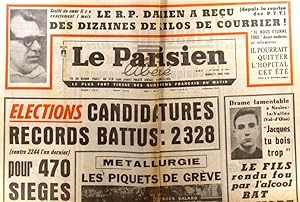 Le Parisien libéré. 11 juin 1968. Elections: 2328 canditatures 11 juin 1968.