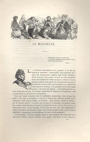 Les Français peints par eux-mêmes. Le mélomane. Livraison N° 23, avec sa couverture d'origine. Ve...