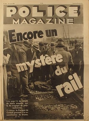Police Magazine N° 230. En première page : Encore un mystère du rail. 21 avril 1935.