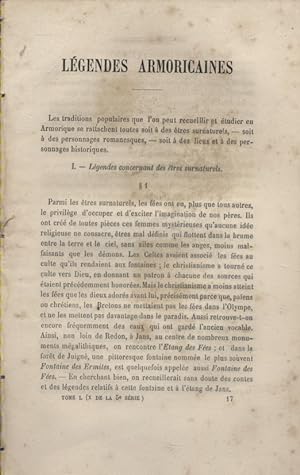 Légendes armoricaines, par M. Robert Oheix Article paru dans la revue de Bretagne et de Vendée.