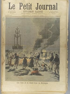 Le Petit journal - Supplément illustré N° 136 : Les feux de la Saint-Jean en Bretagne. (Gravure e...
