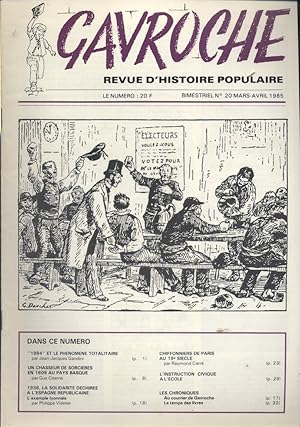 Gavroche N° 20. Revue d'histoire populaire. 1984 - Sorcières du Pays basque - Espagne républicain...