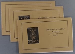 Brochure publicitaire présentant les modèles de machines à coudre de la marque Athos. Vers 1925.