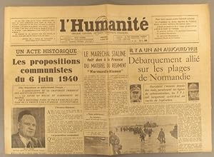 L'Humanité. Nouvelle série N° 254. Organe central du Parti communiste français. 6 juin 1945.