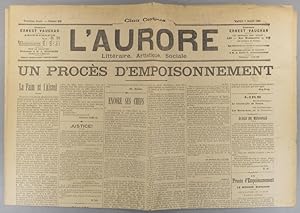 L'Aurore N° 505 : Une affaire d'empoisonnement. (Affaire Bianchini). Articles de Gustave Geffroy ...