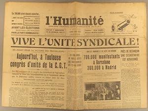 L'Humanité N° 13 590. Organe central du Parti communiste (S.F.I.C.). 2 mars 1936.