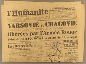 L'Humanité. Nouvelle série N° 134. Organe central du Parti communiste français. 18 janvier 1945.