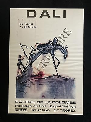 AFFICHE SALVADOR DALI-GALERIE DE LA COLOMBE-SAINT TROPEZ-DU 4 AVRIL AU 30 JUIN 1980