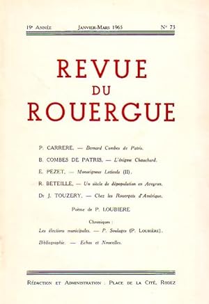 Revue du Rouergue - Tome XIX - N°73