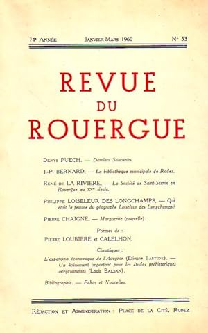 Revue du Rouergue - Tome XIV - N°53