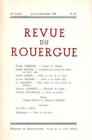 Revue du Rouergue - Tome XXII - N°87