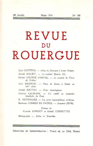 Revue du Rouergue - Tome XXVIII - N°109