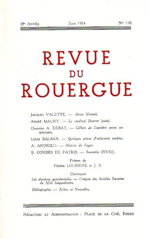 Revue du Rouergue - Tome XXVIII - N°110