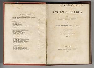 Kenelm Chillingly, his adventures and opinions by Edward Bulwer, Lord Lytton, Copyright Edition. ...