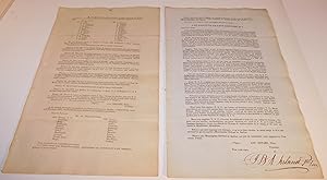 Document adressé à Joseph SIGNAY relatant les résolutions de deux assemblées pour l’élection de M...