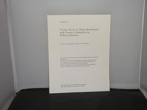 K. D. Duval - Preliminary Publication Notice for Twenty Poems by Hugh MacDiarmid with Twenty Lith...