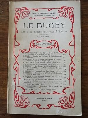 Le Bugey Société scientifique historique et littéraire 1978 - Plusieurs auteurs - 70e année 65e f...