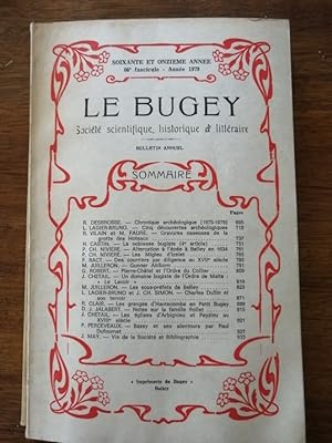 Le Bugey Société scientifique historique et littéraire 1979 - Plusieurs auteurs - 71e année 66e f...