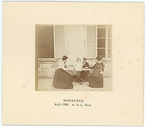France, Monsures, Août 1902, dimanche au jardin