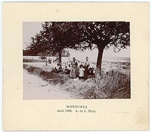 France, Monsures, en repos aux champs, août 1902