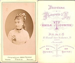 CDV Tourtin, Paris, Femme très apprêtée, coiffure élaborée, circa 1870