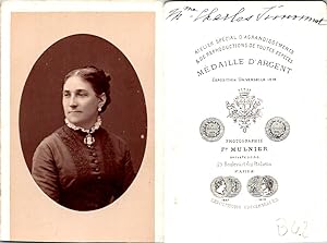 CDV Mulnier, Paris, Femme nommée Madame Charles Simonnot, circa 1880