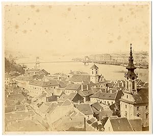 Hongrie, Hungary, Budapest, le pont suspendu vu de la vieille ville de Buda