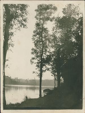 France, Lamballe, Étang des Ponts Neufs, ca.1910, Vintage silver print