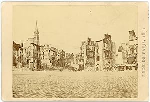 Guerre de 1870, Siège de Paris, immeubles endommagés, ca.1870, vintage albumen print
