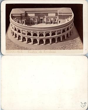 Italie, Italia, Ruines de Herculanum près de Naples, Maquette du théâtre, circa 1860