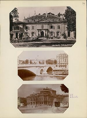 Suisse, Genève, le château Voltaire, le théâtre et vue sur le pont