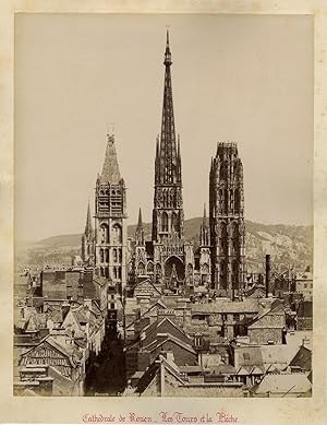 ND. Phot. France, Rouen, La Cathédrale, Les Tours et la Flèche