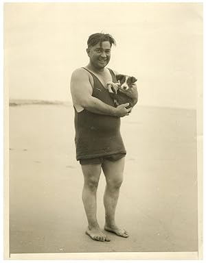 Walter G. Taber sur la plage de Huntington