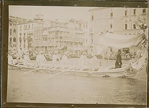 Italie, Venise, La gondole du Roi Edouard VII sur le Grand Canal, 1903, vintage citrate print