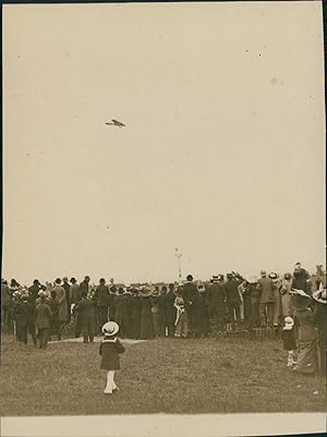 France, Aerodrome de Cholet, avion, 1912, Vintage silver print