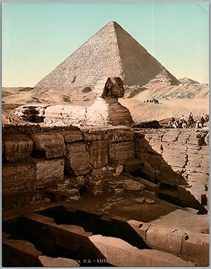 Kairo, Les Pyramides Le temple du Sphinx et la Grande Pyramide.