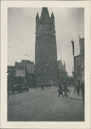Belgique, Gand, Le Beffroi, 1913, Vintage silver print