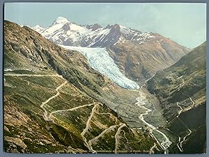 Schweiz, Rhonegletscher. Gesammtübersicht der Grimsel & Furka Route