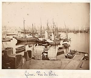 Italie, Gênes. Vue du Port, ca. 1875