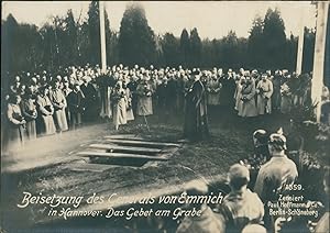 Première Guerre Mondiale 1914/18, Enterrement du Général von Emmich à Hanovre: La prière sur la t...