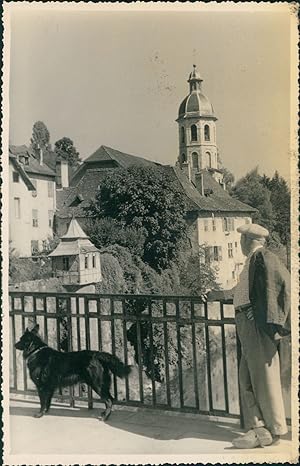 Suisse, Église, ca.1949, Vintage silver print