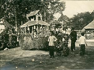 Indochine, Cochinchine, Tay Ninh, Procession, 1910, Vintage silver print