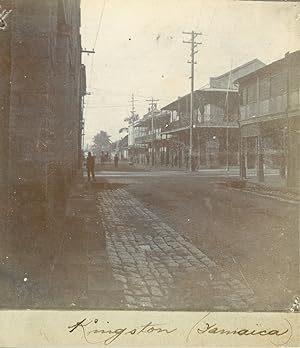 Jamaïque, Kingston, Une rue, ca.1899, Vintage citrate print