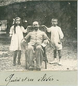 Indochine, Annam, Un professeur et ses élèves, ca.1899, Vintage silver print